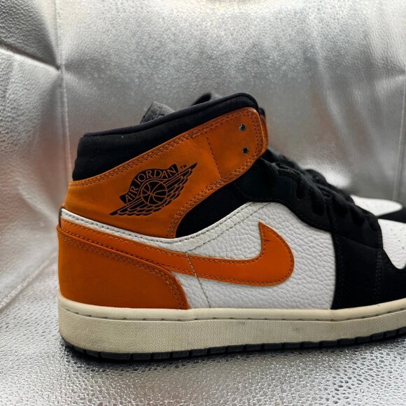 Size 10.5 - Jordan 1 Mid Shattered Backboard White-Starfish Sneaker 554724-058 - Picture 3 of 13